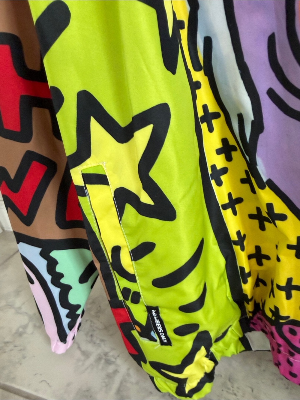 Members Only Keith Harring Vibrant Multicolor Graphic Pullover Jacket - Picture 6 of 7